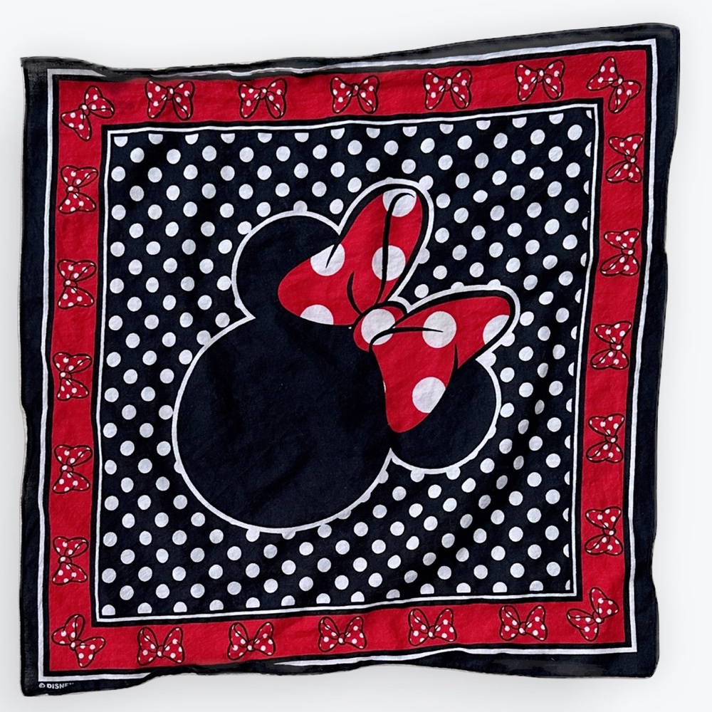 Disney Minnie Mouse Classic Character Polka Dotted Cotton Square Bandana Scarf